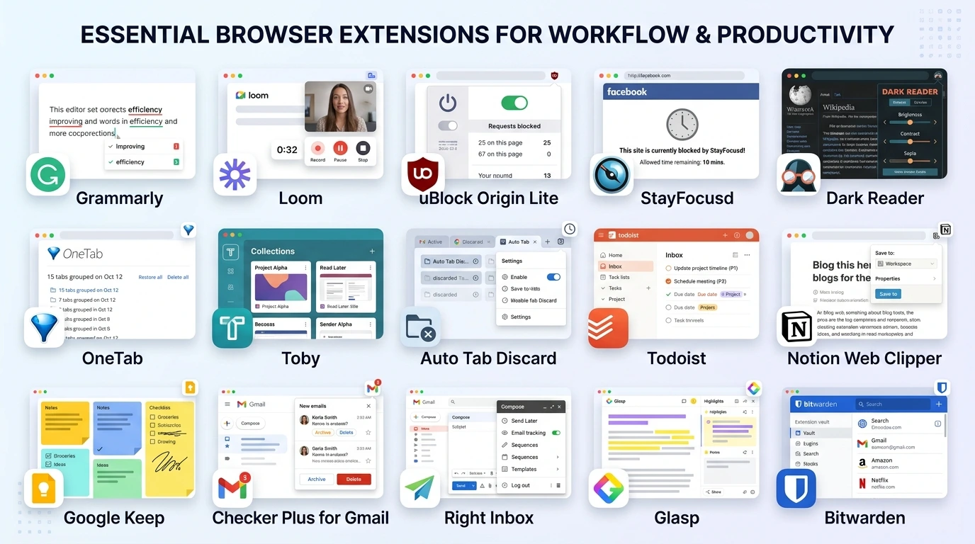 15 Best Productivity Chrome Extensions for 2026 (Honestly Tested, No Tool to Sell)