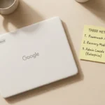 Convertible Chromebook folding into tablet mode where keyboard and trackpad turn off automatically