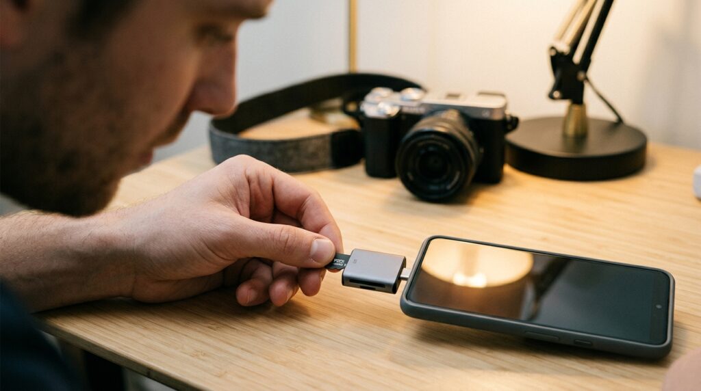 SD Card injected to smart phone 
