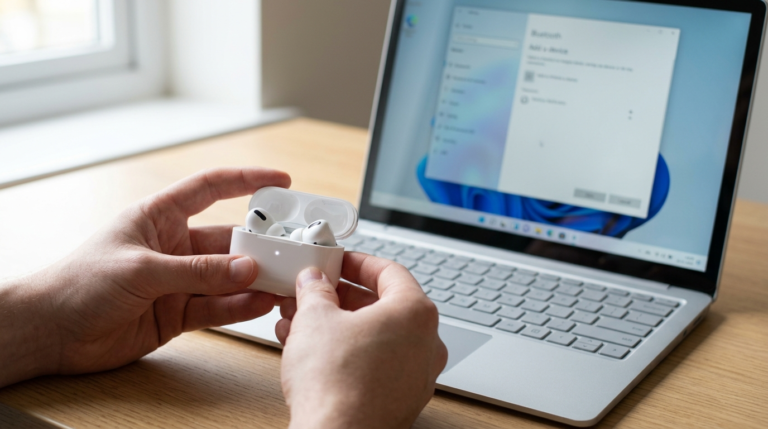 how to connect airpods to laptop