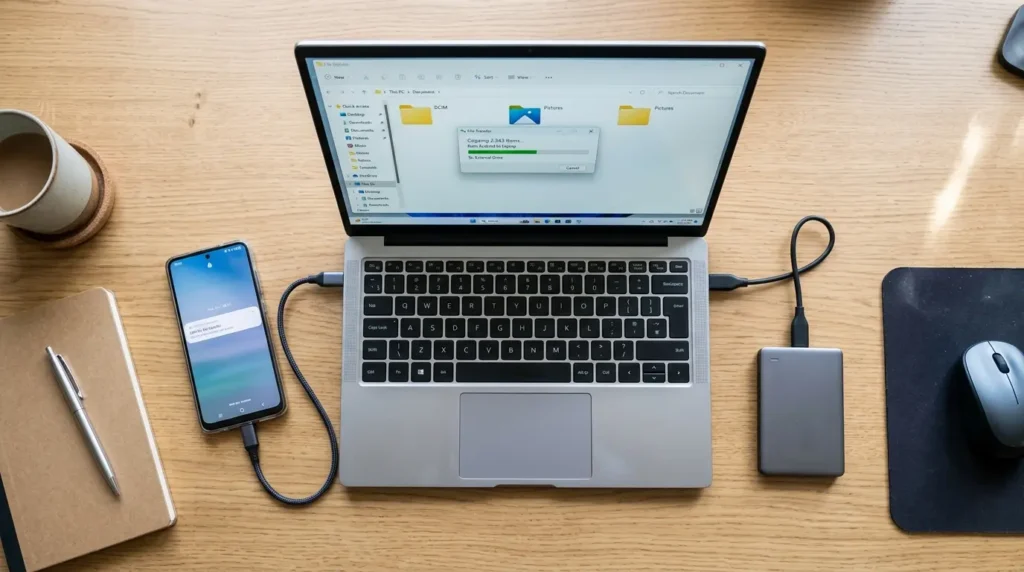 Backup android phone from computer 